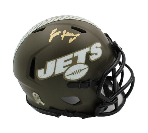 Brett Favre Signed New York Jets Speed Salute to Service NFL Mini Helmet