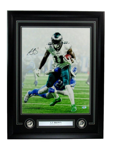 A.J. Brown Autographed 16x20 Photo Philadelphia Eagles Framed PSA/DNA