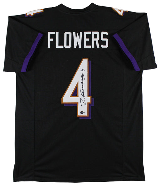 Zay Flowers Authentic Signed Black Pro Style Jersey Autographed BAS