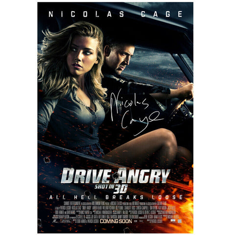 Nicolas Cage Autographed 2011 Drive Angry Original 27x40 Double-Sided Poster