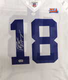 Colts Peyton Manning Autographed White Reebok Jersey SB XLI Beckett QR #BS30364