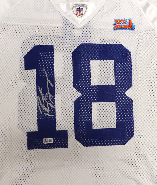 Colts Peyton Manning Autographed White Reebok Jersey SB XLI Beckett QR #BS30364