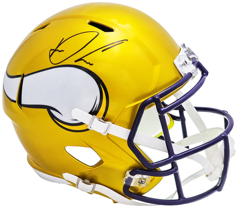 DALVIN COOK AUTOGRAPHED VIKINGS FLASH YELLOW FULL SIZE SPEED HELMET FANATICS