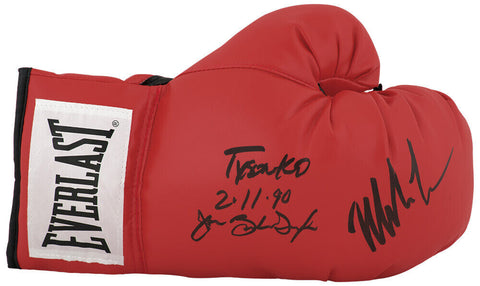 Mike Tyson & Buster Douglas Signed Everlast Red Boxing Glove w/Tyson KO (SS COA)