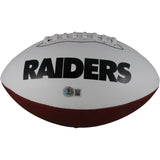 Howie Long Autographed Oakland Raiders Logo Football HOF Beckett Witness 49678