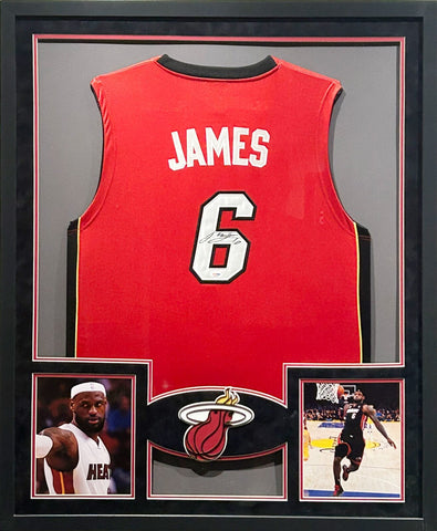 LeBron James Autographed Signed Framed Miami Heat Jersey PSA/DNA