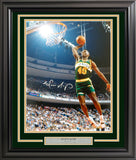 SHAWN KEMP AUTOGRAPHED FRAMED 16X20 PHOTO SEATTLE SUPERSONICS MCS HOLO 200378