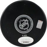 Stephane Richer Autographed/Signed New Jersey Devils Logo Puck 95 Cup JSA 53982