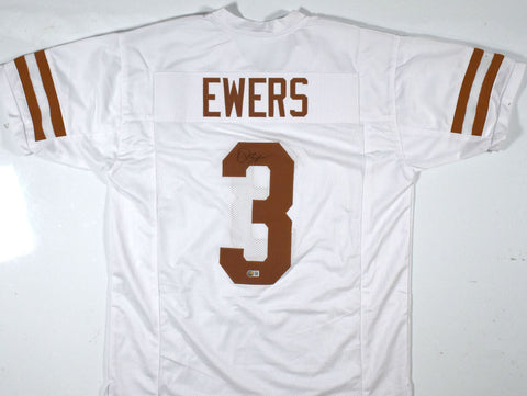 Quinn Ewers Autographed White College Style Jersey - Beckett W Hologram*Black