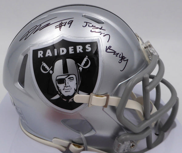 DJ D.J. Turner Autographed Raiders Mini Helmet Just Win Baby Beckett 2W133211