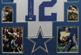 FRAMED DALLAS COWBOYS ROGER STAUBACH AUTOGRAPHED SIGNED JERSEY JSA COA