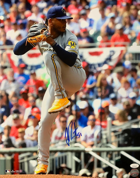 Brewers All Star Pitcher FREDDY PERALTA Signed 16x20 Photo #7 AUTO -- JSA