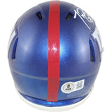 Tiki Barber Autographed/Signed New York Giants Mini Helmet Beckett Witness 51859