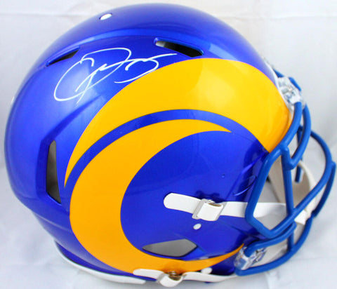 Odell Beckham Jr. Signed LA Rams F/S 2020 Speed Authentic Helmet-Beckett W Holo