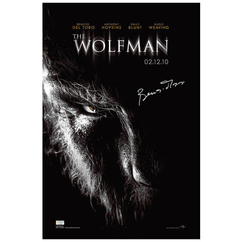 Benicio Del Toro Autographed 2010 The Wolfman 16x24 Movie Poster