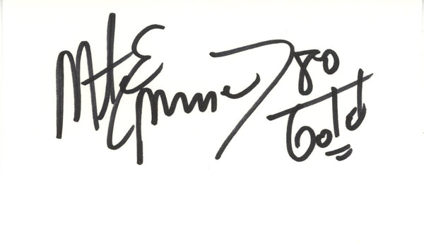 Mike Eruzione Autographed USA Hockey Index Card 80 Gold Beckett 45294