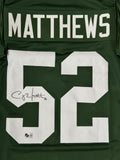 CLAY MATTHEWS Signed Replica Green Jersey - Green Bay Packers - BAS