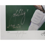 John Elway Autographed Denver Broncos 18x24 Photo by Angelo Marino Beckett 57548