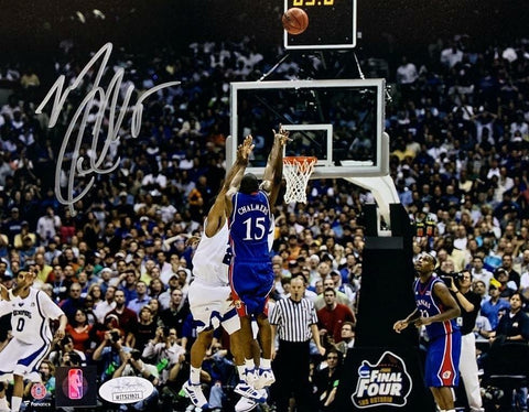 Mario Chalmers Autographed Kansas Jayhawks SHOT 8x10 Basketball Photo JSA COA