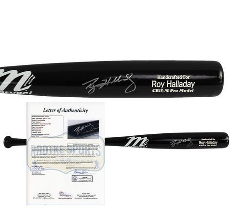 Roy Halladay Signed Philadelphia Phillies Marucci Black MLB Bat