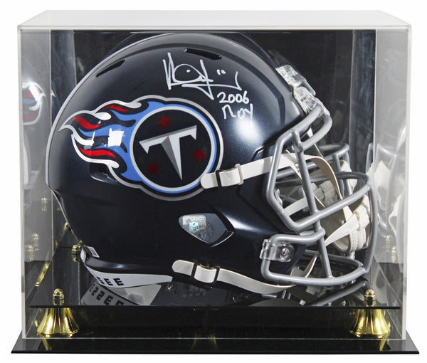 Titans Vince Young "2006 ROY" Signed Full Size Speed Rep Helmet W/ Case BAS Wit
