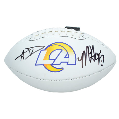 Aaron Donald & Myles Garrett Autographed LA Rams Football Beckett & Metabilia