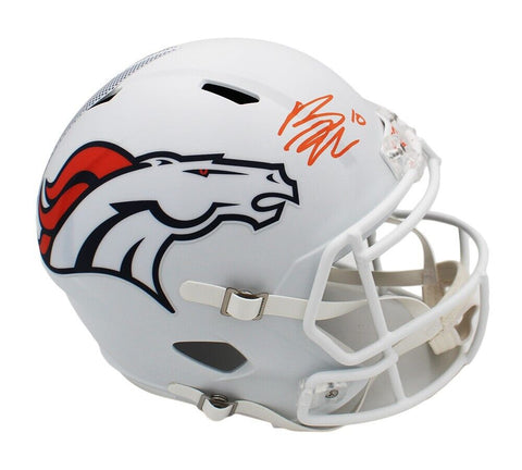 Bo Nix Signed Denver Broncos Speed Full Size Alternate 2024 White NFL Helmet
