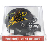 Sam Leavitt Autographed Arizona State Sun Devils Black Mini Helmet Beckett 50096