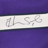 Framed Autographed/Signed Hope Solo 35x39 Purple USA World Cup Jersey JSA COA
