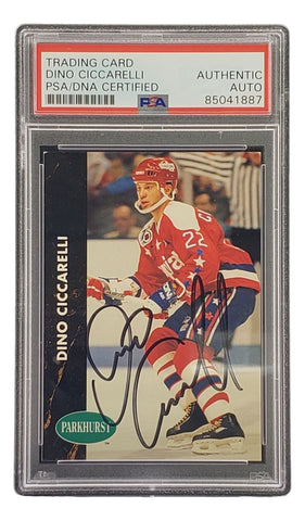 Dino Ciccarelli Signed 1991 Pro Set #193 Capitals Hockey Card PSA/DNA