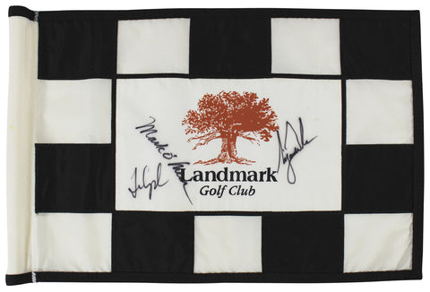 Tiger Woods, Mark O'Meara & Fred Couples Signed Golf Pin Flag BAS #AD64047