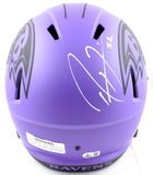 Ray Lewis Autographed Baltimore Ravens F/S Rave Speed Helmet - Beckett W Holo