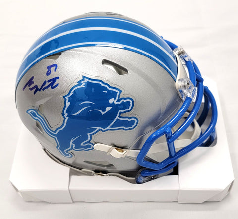 Sam LaPorta Autographed Detroit Lions 2024 Riddell Mini Helmet Beckett Witnessed
