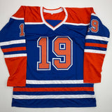 Autographed/Signed Adam Henrique Edmonton Blue Hockey Jersey Beckett COA