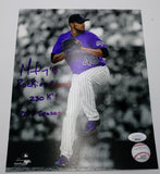 German Marquez Autographed & Inscribed 8x10 Photo -- Colorado Rockies | JSA COA