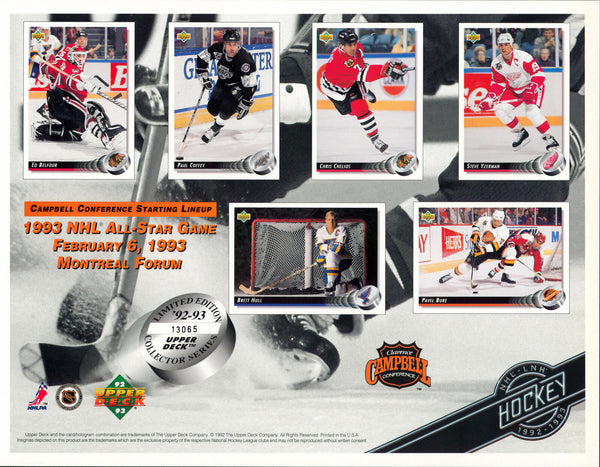 1993 Campbell Conference Starting Lineup NHL All-Star Game February 6 8x10 Photo