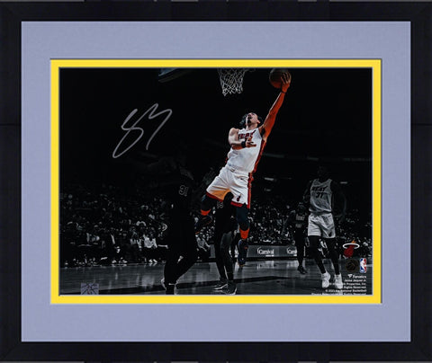 Framed Jaime Jaquez Jr. Miami Heat Signed 11x14 Layup vs Detroit Pistons Photo