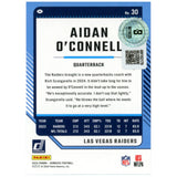 Aidan O'Connell Autographed 24 Donruss Green #30 Trading Card Beckett 53246