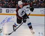 Cale Makar Autographed (blue pen) 8x10 Avalanche Action Photo - White Jersey