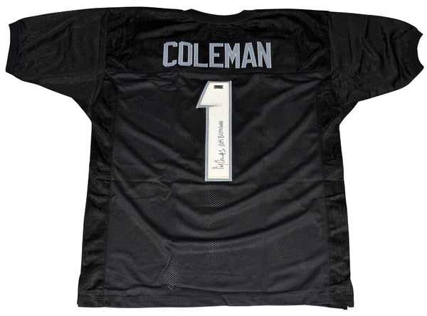 COREY COLEMAN AUTOGRAPHED BAYLOR BEARS #1 BLACK JERSEY W/ 2015 BILETNIKOFF