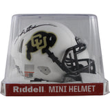 Deion Sanders Autographed Colorado Buffaloes White Mini Helmet Beckett 49662