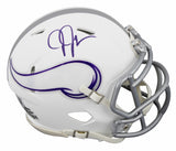 Vikings Justin Jefferson Signed 2024 Alt Speed Mini Helmet W/ Case BAS Witnessed