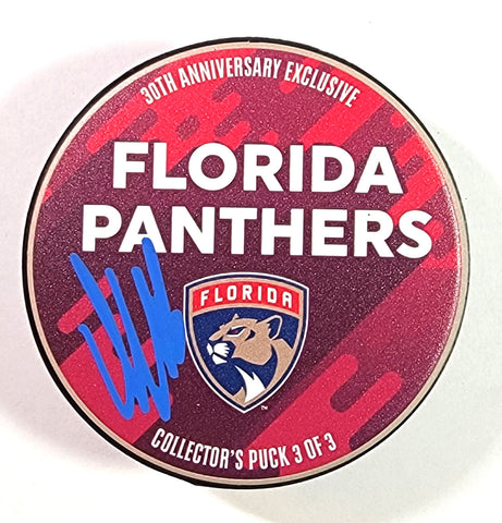 Aleksander Barkov Autographed Florida Panthers Hockey Puck Beckett Witnessed