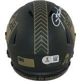 Lawrence Taylor Autographed NFL Shield 25 STS Mini Helmet Beckett Witness 55048