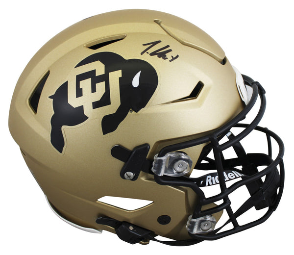 Colorado Travis Hunter Authentic Signed Speed Flex Full Size Helmet BAS Witness