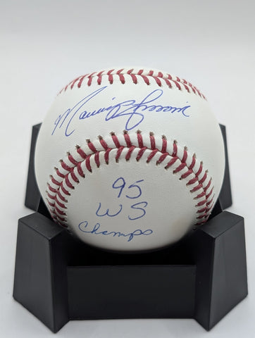 Marquis Grissom Signed MLB Baseball 95 WS Champs Inscription - JSA