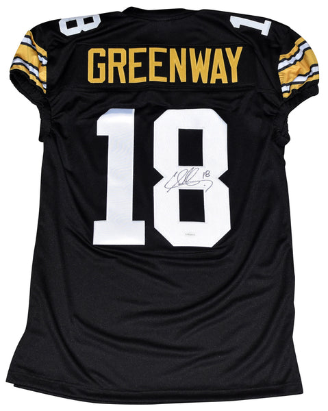CHAD GREENWAY AUTOGRAPHED IOWA HAWKEYES #18 BLACK GAME CUT JERSEY COA