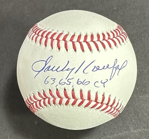Sandy Koufax Signed Official MLB Baseball Dodgers 3 Cy Young Auto Fanatics MLB