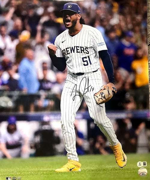 Milw Brewers All Star FREDDY PERALTA Signed 16x20 Photo #16 AUTO - BAS