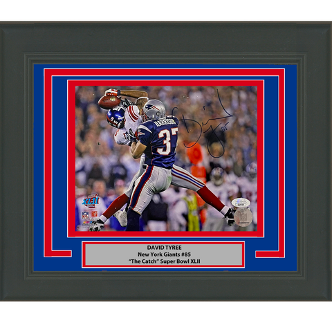 Framed Autographed/Signed David Tyree The Catch XLII Giants 8x10 Photo JSA COA